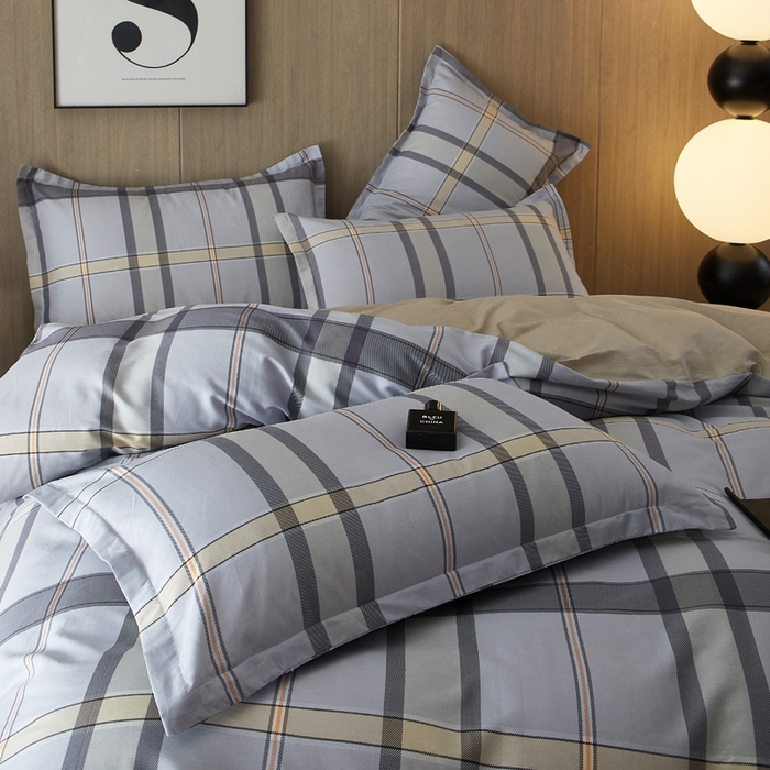 91家纺网 家纺一手货源 找家纺 合纵跨境工厂 2025新款40支纯棉跨境外贸JIT一件代发TEMU亚马逊希音包过核价-全棉印花四件套  简意-咖