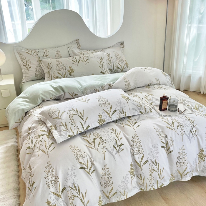 91家纺网 家纺一手货源 找家纺 合纵跨境工厂 2025新款40支纯棉跨境外贸JIT一件代发TEMU亚马逊希音包过核价-全棉印花四件套  森中草木