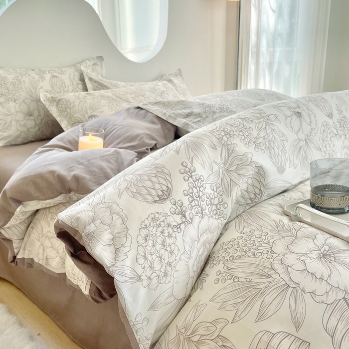 91家纺网 家纺一手货源 找家纺 合纵跨境工厂 2025新款40支纯棉跨境外贸JIT一件代发TEMU亚马逊希音包过核价-全棉印花四件套  素色