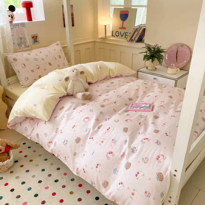 91家纺网 家纺一手货源 找家纺 （总）吉象家纺 2025新款12868高支密全棉印花学生季三件套