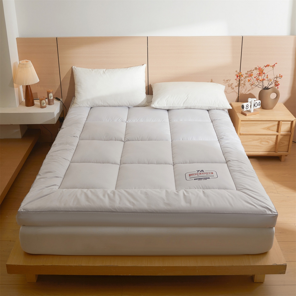 91家纺网 家纺一手货源 找家纺 招财星2店仓储 2025新款酒店床垫学生宿舍单人床褥超厚榻榻米垫子不塌陷带质检报告买家秀 7A抗菌床垫-星辰灰