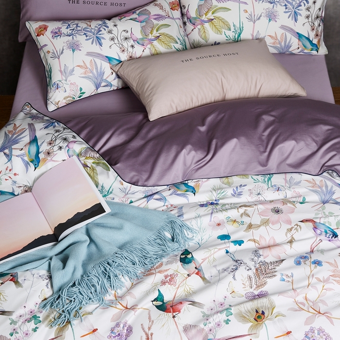 91家纺网 家纺一手货源 找家纺 优然居家纺 2025新款60支数码印花麻绳款四件套 陌上花开