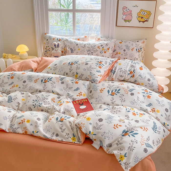 91家纺网 家纺一手货源 找家纺 友承家纺 2025新款芦荟棉亲肤四件套 仙草