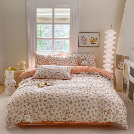 友承家纺 2025新款芦荟棉亲肤四件套 后花园