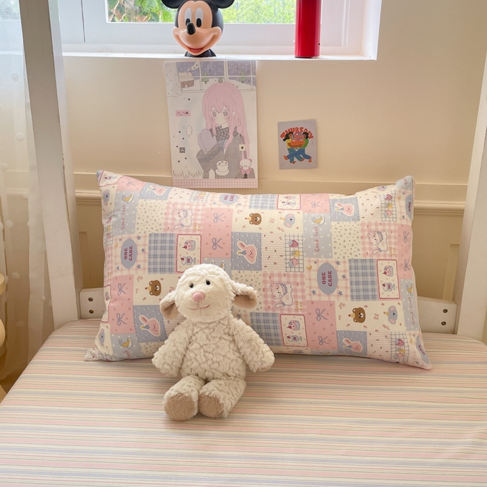 91家纺网 家纺一手货源 找家纺 吉象家纺 2025新款12868高支密全棉印花学生季三件套 甜心乐园