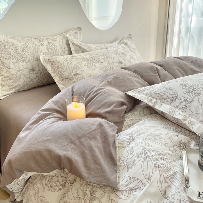 91家纺网 家纺一手货源 找家纺 合纵跨境工厂 2025新款40支纯棉跨境外贸JIT一件代发TEMU亚马逊希音包过核价-全棉印花四件套  素色