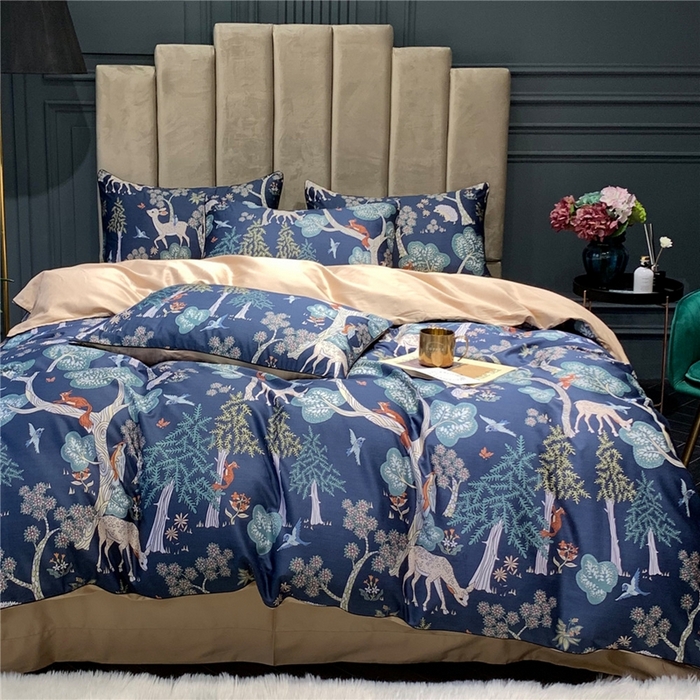 91家纺网 家纺一手货源 找家纺 优然居家纺 2025新款60支数码印花麻绳款四件套 洛兰