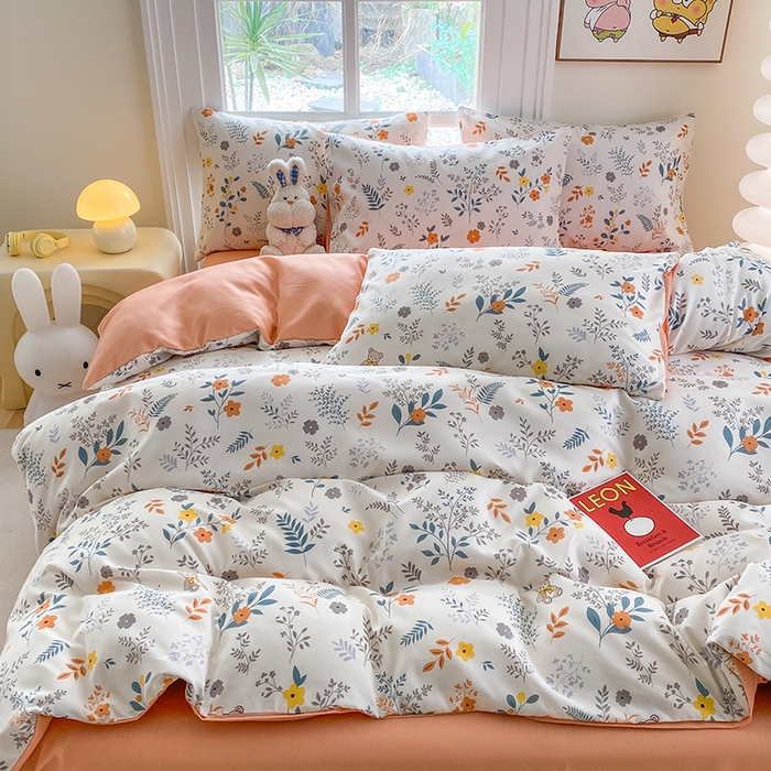 91家纺网 家纺一手货源 找家纺 友承家纺 2025新款芦荟棉亲肤四件套 仙草