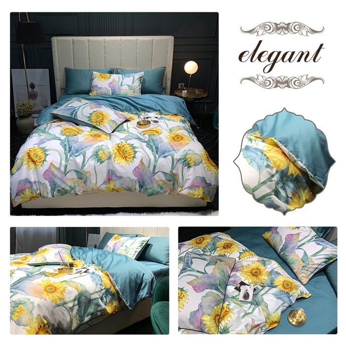 91家纺网 家纺一手货源 找家纺 优然居家纺 2025新款60支数码印花麻绳款四件套 向阳