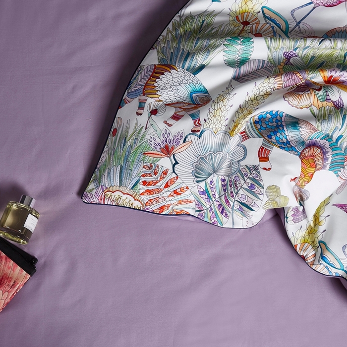 91家纺网 家纺一手货源 找家纺 优然居家纺 2025新款60支数码印花麻绳款四件套 爱丽丝