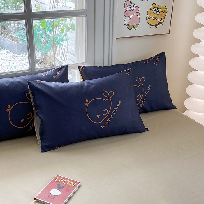 91家纺网 家纺一手货源 找家纺 友承家纺 2025新款芦荟棉亲肤四件套 蓝鲸