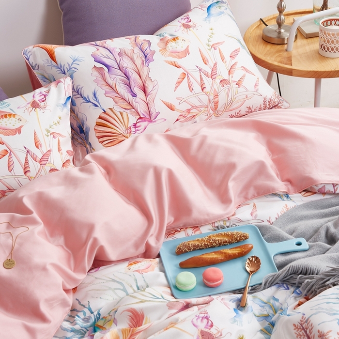 91家纺网 家纺一手货源 找家纺 优然居家纺 2025新款60支数码印花麻绳款四件套 海洋日记