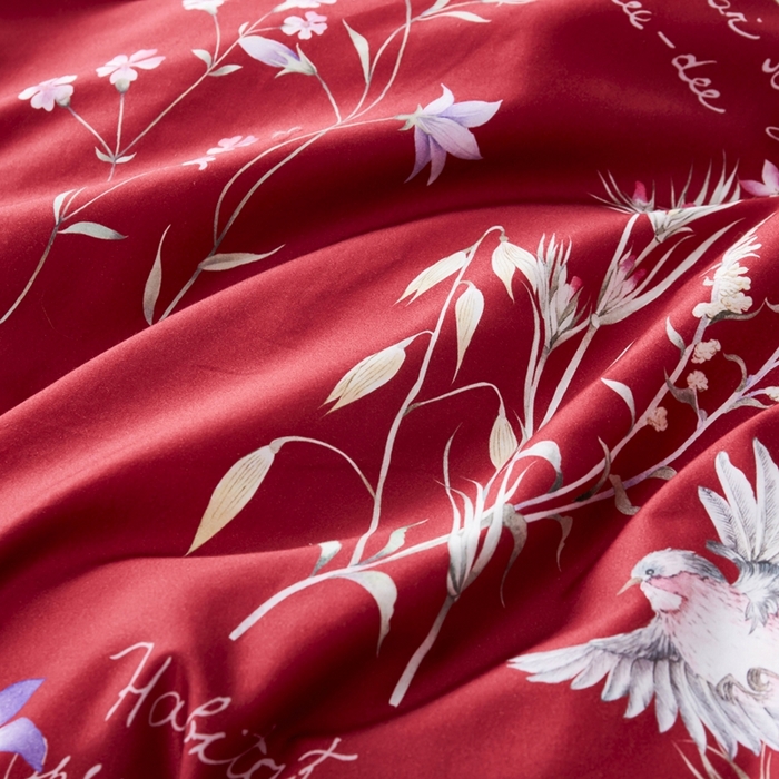 91家纺网 家纺一手货源 找家纺 优然居家纺 2025新款60支数码印花麻绳款四件套 红妆