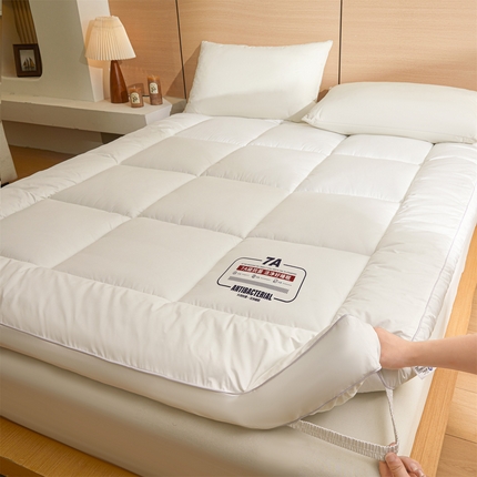 91家纺网 家纺一手货源 找家纺 招财星2店仓储 2025新款酒店床垫学生宿舍单人床褥超厚榻榻米垫子不塌陷带质检报告买家秀 7A抗菌床垫-珍珠白