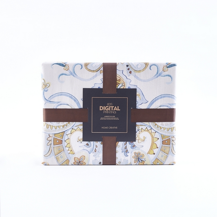 91家纺网 家纺一手货源 找家纺 优然居家纺 2025新款60支数码印花麻绳款四件套 卢浮花园