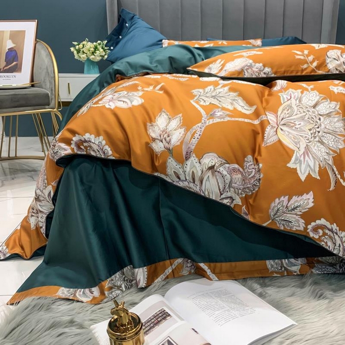 91家纺网 家纺一手货源 找家纺 优然居家纺 2025新款60支数码印花麻绳款四件套 雅致咖