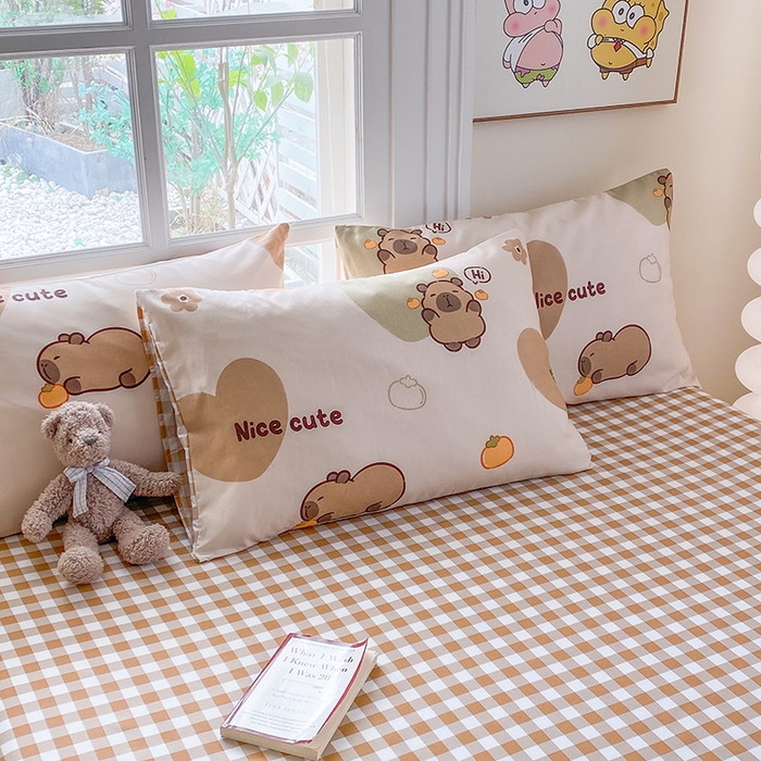 91家纺网 家纺一手货源 找家纺 友承家纺 2025新款芦荟棉亲肤四件套 萌萌