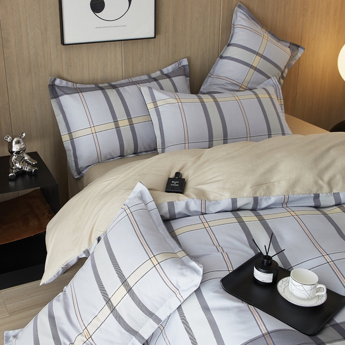 91家纺网 家纺一手货源 找家纺 合纵跨境工厂 2025新款40支纯棉跨境外贸JIT一件代发TEMU亚马逊希音包过核价-全棉印花四件套  简意-咖