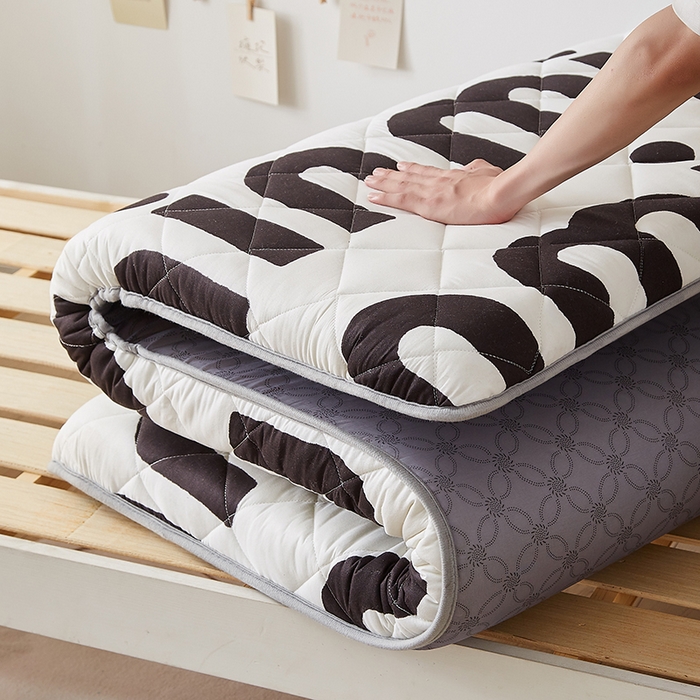 91家纺网 家纺一手货源 找家纺 暖季家纺 2025新款磨毛印花亲肤学生床垫 克里斯丁黑