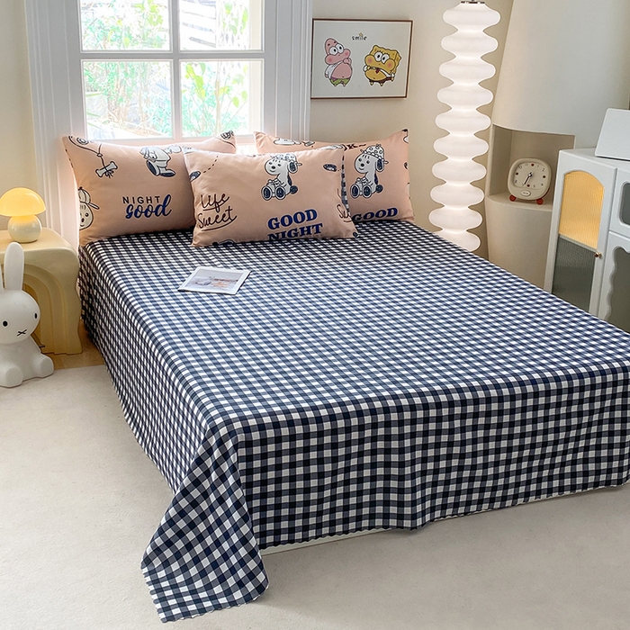 91家纺网 家纺一手货源 找家纺 友承家纺 2025新款芦荟棉亲肤四件套 快乐小狗