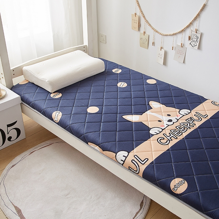 91家纺网 家纺一手货源 找家纺 暖季家纺 2025新款磨毛印花亲肤学生床垫 柯基