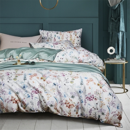 优然居家纺 2025新款60支数码印花麻绳款四件套 花影佳人