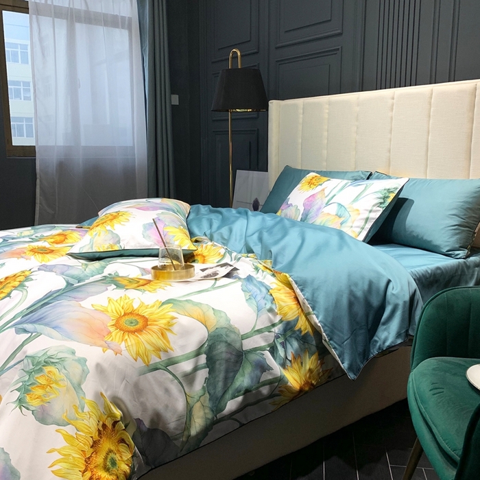 91家纺网 家纺一手货源 找家纺 优然居家纺 2025新款60支数码印花麻绳款四件套 向阳