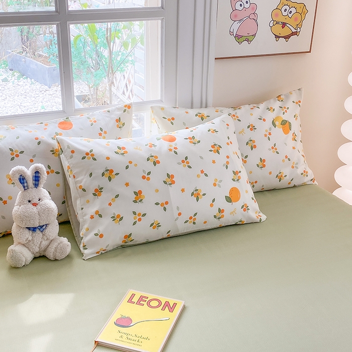 91家纺网 家纺一手货源 找家纺 友承家纺 2025新款芦荟棉亲肤四件套 柠檬