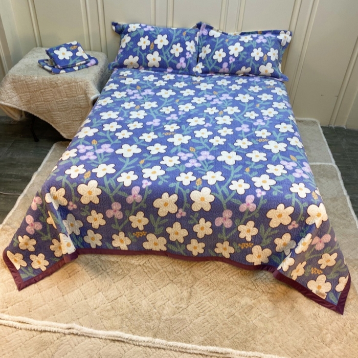 91家纺网 家纺一手货源 找家纺 梦精灵 2025新款经典款牛奶绒多功能盖毯床盖 直角-花漾