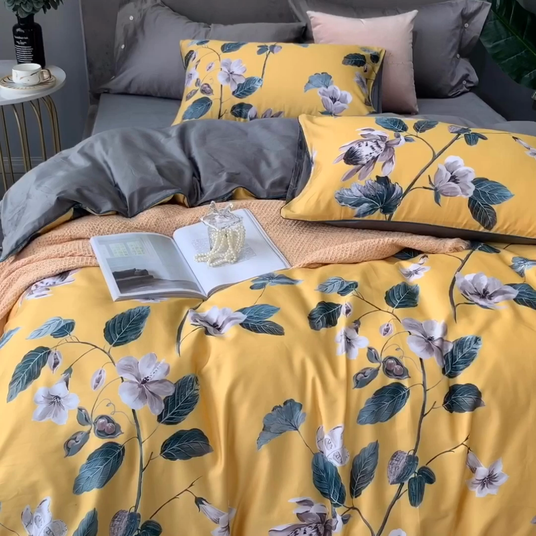 91家纺网 家纺一手货源 找家纺 优然居家纺 2025新款60支数码印花麻绳款四件套 年华