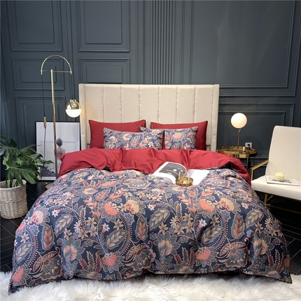 优然居家纺 2025新款60支数码印花麻绳款四件套 爱德华