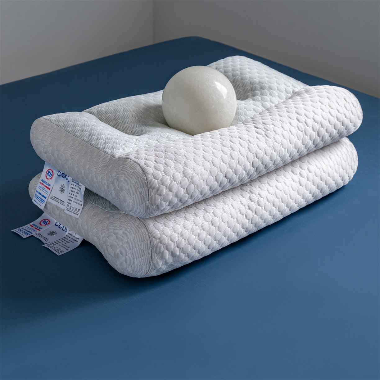 91家纺网 家纺一手货源 找家纺 （总）多品家纺 2025新款抗菌舒适冰豆豆枕芯冰丝凉感透气枕芯护颈椎助眠枕