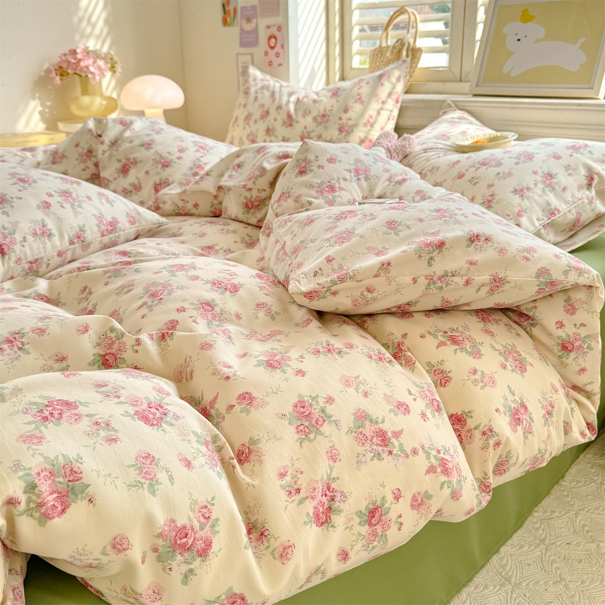 91家纺网 家纺一手货源 找家纺 多品家纺 2025新款超柔双层纱水洗棉单被套 漫芙