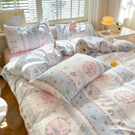 91家纺网 家纺一手货源 找家纺 （总）多品家纺 2025新款超柔双层纱水洗棉单被套