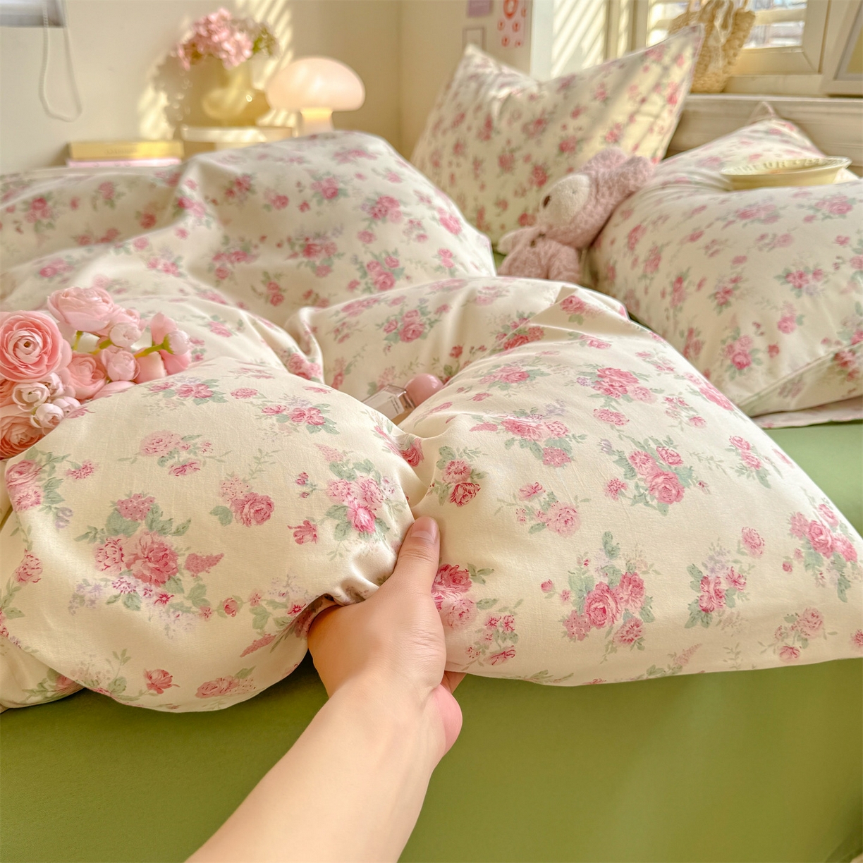 91家纺网 家纺一手货源 找家纺 多品家纺 2025新款超柔双层纱水洗棉单被套 漫芙