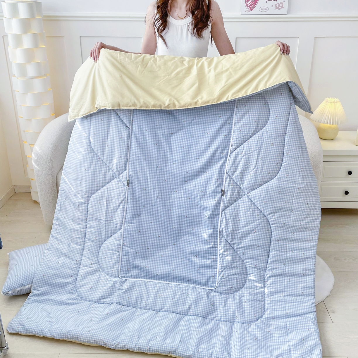 91家纺网 家纺一手货源 找家纺 （总）番茄+ 2025新款13370全棉印花卡通抱枕被