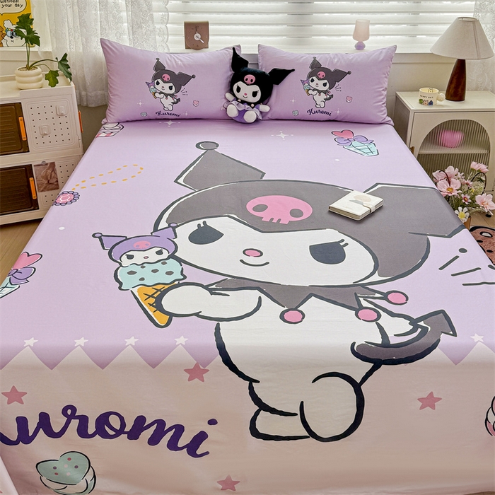 91家纺网 家纺一手货源 找家纺 （总）名兮家居 2024新款三丽鸥133*72大版全棉数码印花床单 【含防伪标】