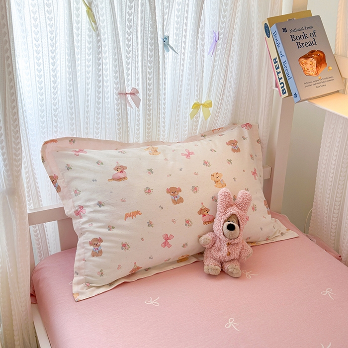 91家纺网 家纺一手货源 找家纺 拾物记 2025新款A类棉学生床笠第二批 酷卡小狗（B版）