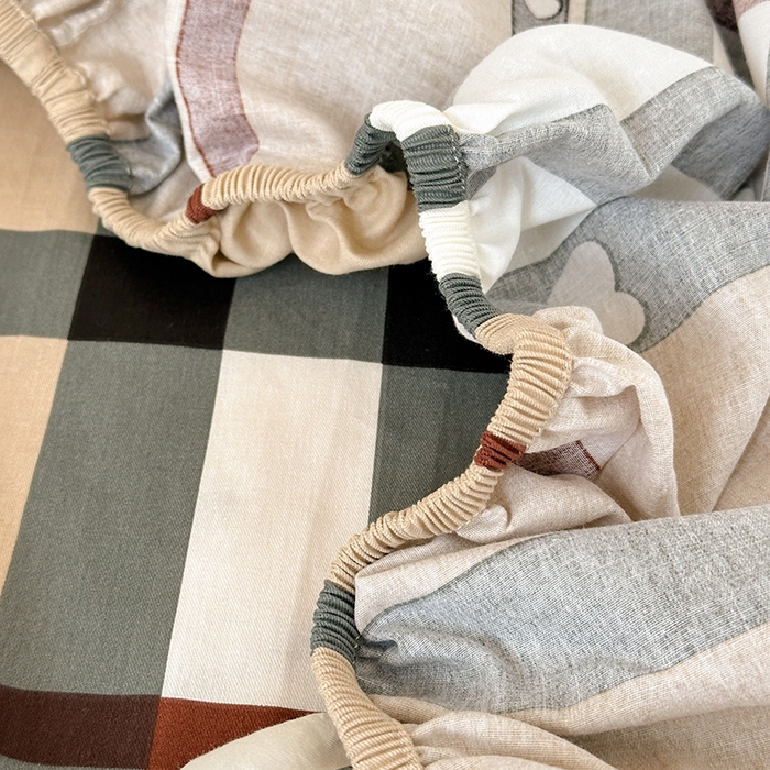 91家纺网 家纺一手货源 找家纺 拾物记 2025新款A类棉学生床笠第二批 格调心情-咖