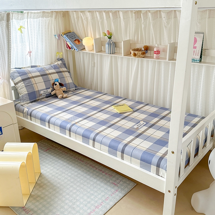 91家纺网 家纺一手货源 找家纺 拾物记 2025新款A类棉学生床笠第二批 绅士品格-蓝