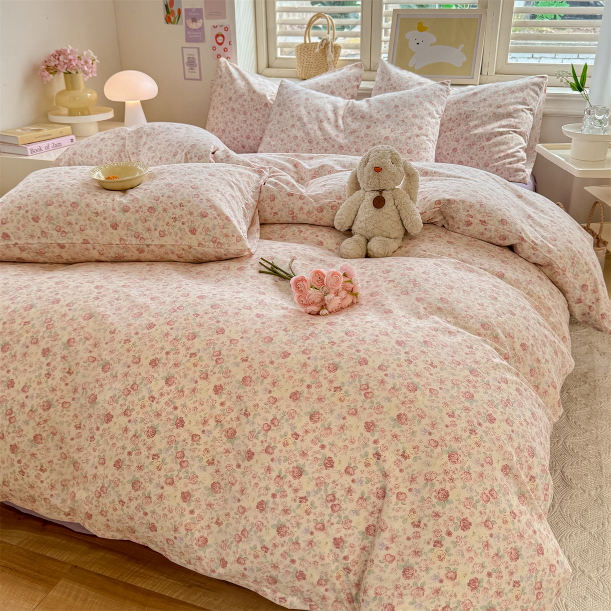 91家纺网 家纺一手货源 找家纺 多品家纺 2025新款超柔双层纱水洗棉单被套 春风觅影