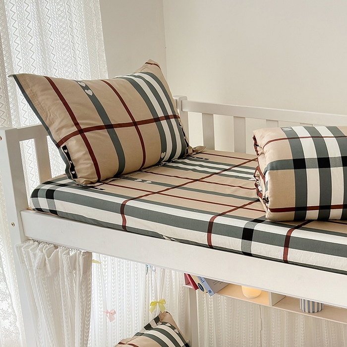 91家纺网 家纺一手货源 找家纺 拾物记 2025新款A类棉学生床笠第二批 格调心情-咖