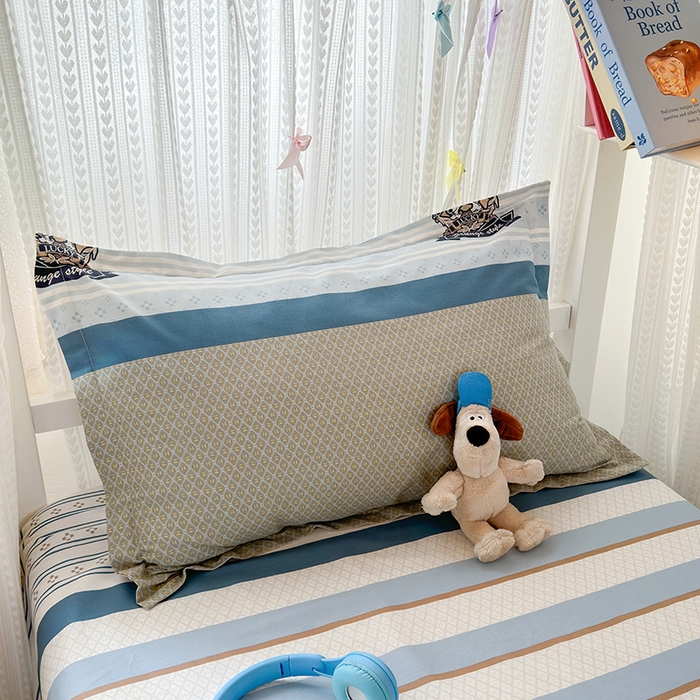 91家纺网 家纺一手货源 找家纺 拾物记 2025新款A类棉学生床笠第二批 莫比环