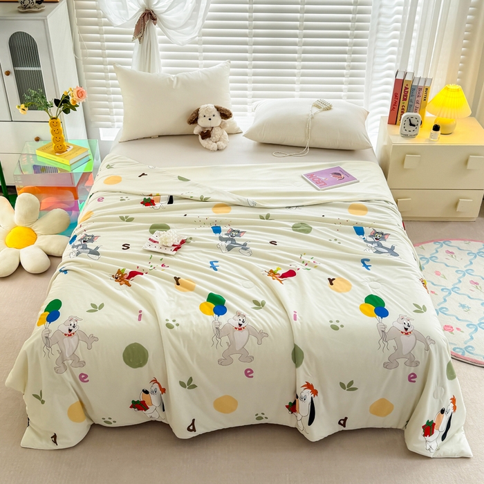 91家纺网 家纺一手货源 找家纺 彩象树家纺 2025新款猫和老鼠系列凉感夏被被子被芯 欢乐秀