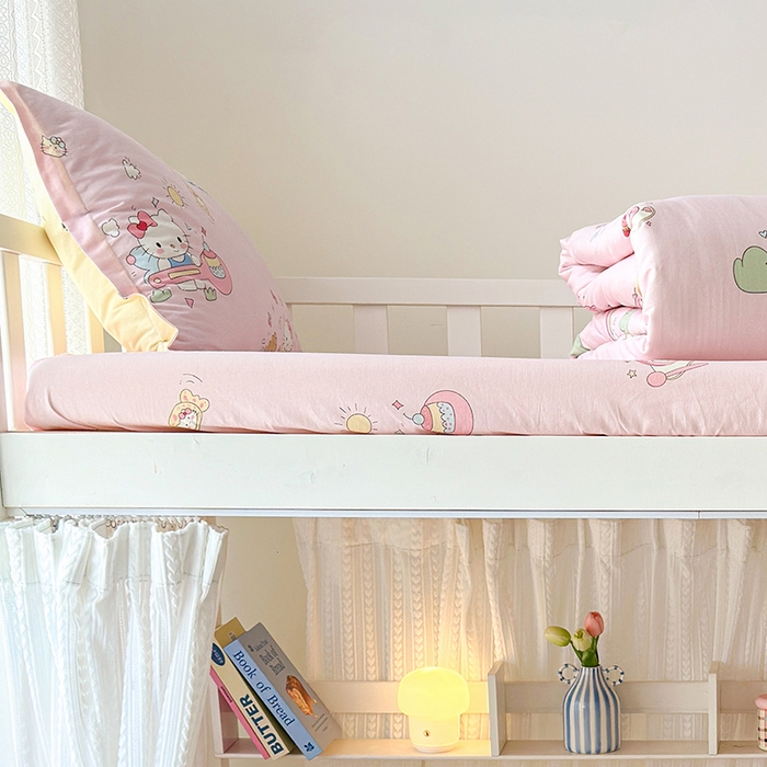 91家纺网 家纺一手货源 找家纺 拾物记 2025新款A类棉学生床笠第二批 彩虹喵