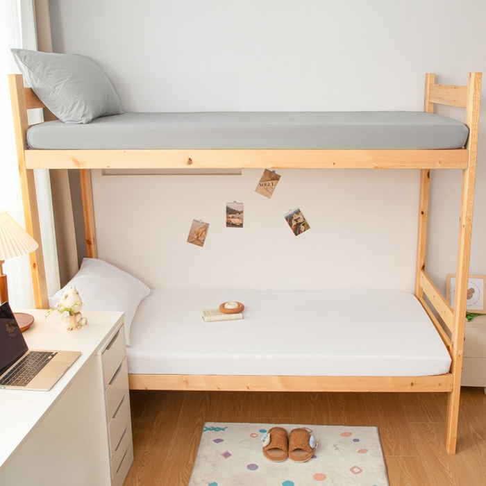 91家纺网 家纺一手货源 找家纺 寐眠 2025新款全棉纯棉水洗棉单床笠学生款床笠单件 本白