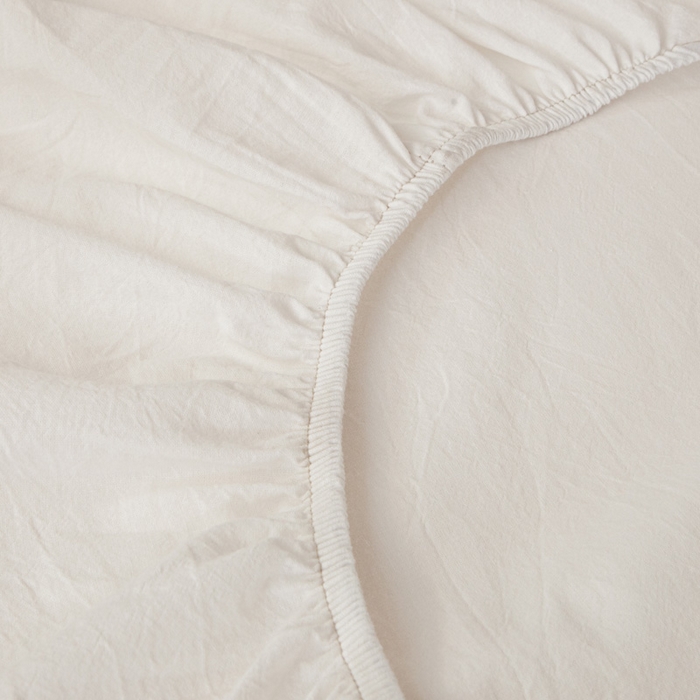 91家纺网 家纺一手货源 找家纺 寐眠 2025新款全棉纯棉水洗棉单床笠学生款床笠单件 本白