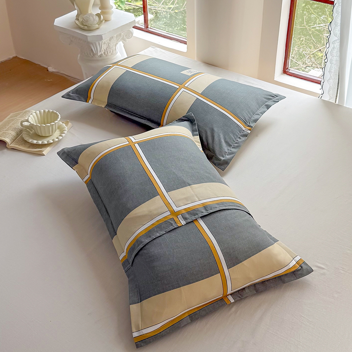 91家纺网 家纺一手货源 找家纺 亿佳人 芦荟棉枕套磨毛化纤枕套48*74cm 城市优格