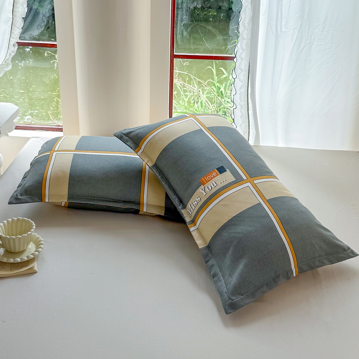 91家纺网 家纺一手货源 找家纺 亿佳人 芦荟棉枕套磨毛化纤枕套48*74cm 城市优格