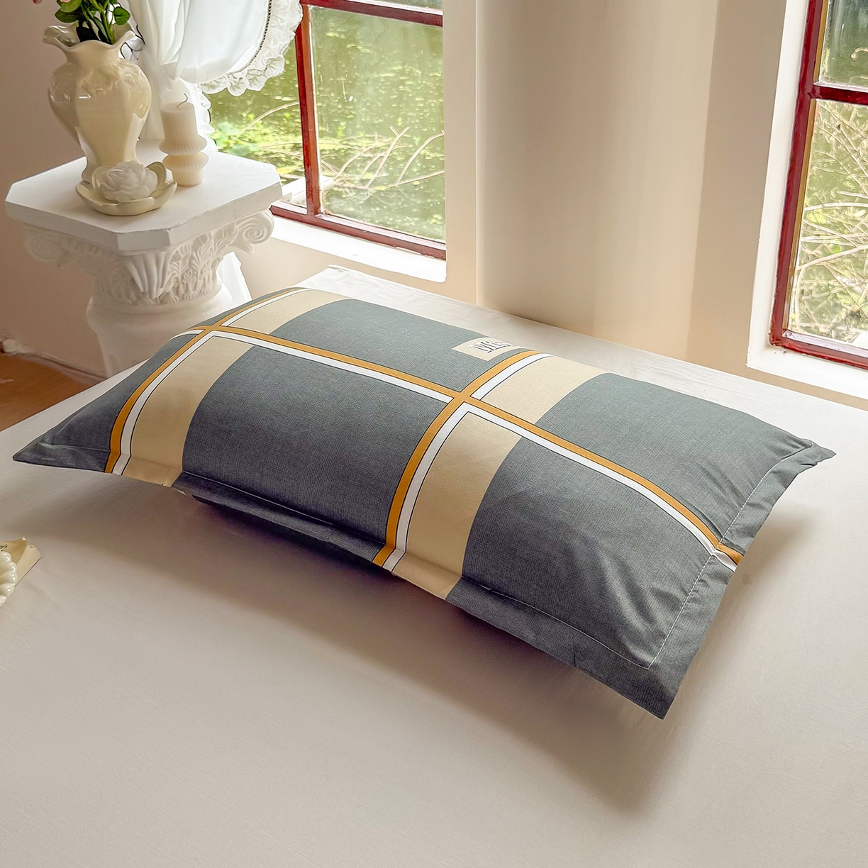 91家纺网 家纺一手货源 找家纺 亿佳人 芦荟棉枕套磨毛化纤枕套48*74cm 城市优格